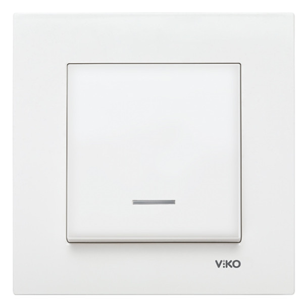 Выключатель 1-клавишный с подсветкой белый VIKO Karre