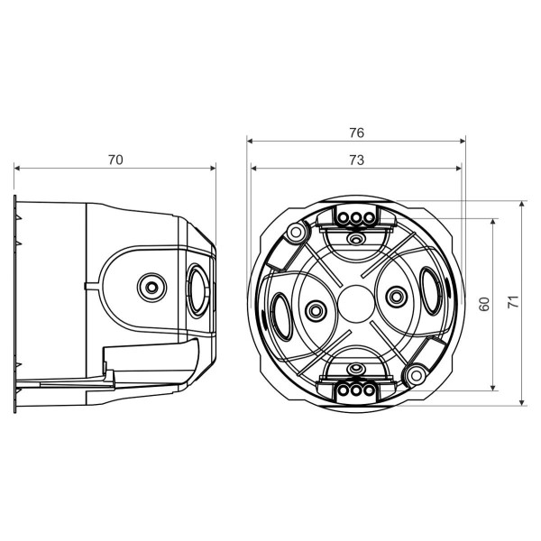 Коробка під розетку Kopos KPRL 68-70/LD - фото №1