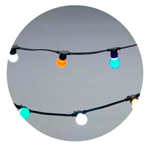 Черная светодиодная гирлянда Feron CL50-8 «Белт-лайт» (6493) 230В 5м для ламп с цоколем Е27 IP65