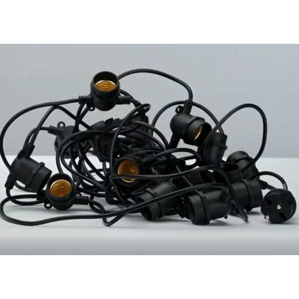 Черная светодиодная гирлянда Feron CL50-8 «Белт-лайт» (6493) 230В 5м для ламп с цоколем Е27 IP65 - фото №3