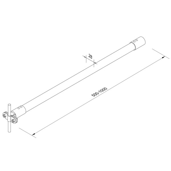 Ізоляційна штанга Leo Lightman L1000 з пластиною Fix Al/Gfk (324039) - фото №1