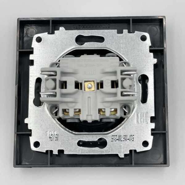 Розетка EL-BI VEGA антрацит матовый 1-я без заземления ( 510-016700-215 ) - фото №2