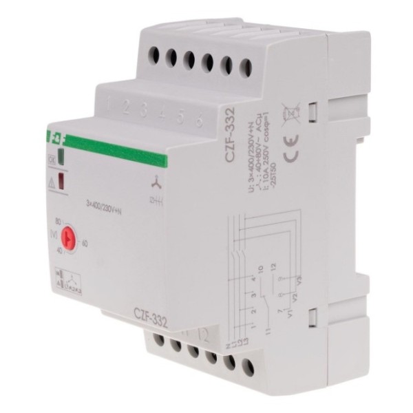 Датчик втрати фази F&F CZF-332 3х400В+N 10А - фото №2