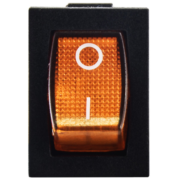 Переключатель Аско-Укрем KCD1-2-101N YL/B с подсветкой желтый (A0140040055) - фото №1