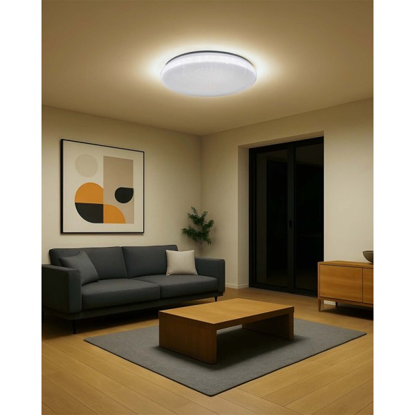 Люстра с пультом светодиодная Goldlux 313522 Pirius LED 1x100W 3000K/4000K/6000K 11200Lm IP20 белая - фото №1