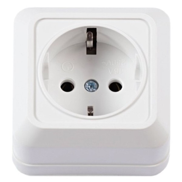 Розетка TNSy Leon с заземлением IP20 белая (TNSy5000061)