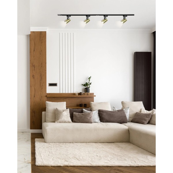 Комплект трековых светильников Goldlux 329530 Lynx 1.5м GU10 4x10W IP20 1-фазный золотой - фото №1