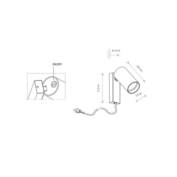 Бра Nowodvorski 37786 Mono GU10 1x10W IP20 Bk - фото №2