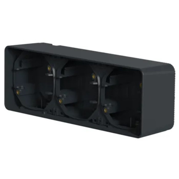 Накладний блок підрозетників на 3 місця Schneider Electric MUR37713 IP55 (антрацит) - фото №2