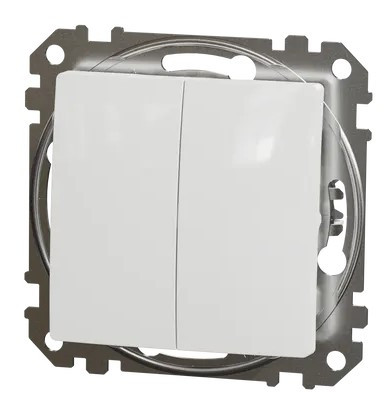 Кнопковий двоклавішний вимикач Schneider Electric Sedna Design & Elements білий SDD111118 - фото №4