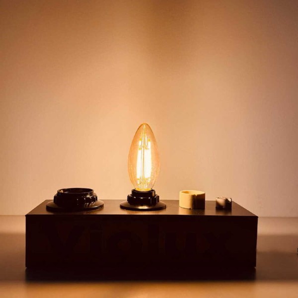 Лампа LED FILAMENT С37 6W E14 2200K VIOLUX ( 833022 ) - фото №2