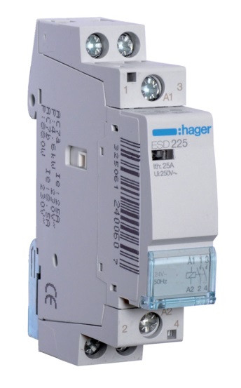 Контактор 25A ESD225 (2НО, 24В) 1м Hager