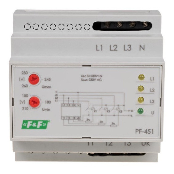 Автоматичний перемикач фаз F&F PF-451 (без пріоритетної фази) - фото №1