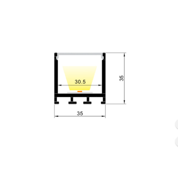 LED-профіль MLG підвісний LP35351F з розсіювачем, 2 метра - фото №1