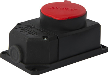 Каучуковая стационарная розетка E.Next e.socket.rubber.062.16 16А с защитной крышкой (s9100037)