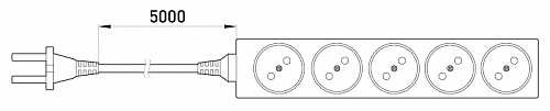 Подовжувач E.Next e.es.5.5 5 гнізд 5м (s042065) - фото №2