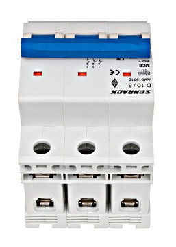 Автоматичний вимикач Schrack AM019310 10кА 10А 3P х-ка D - фото №4