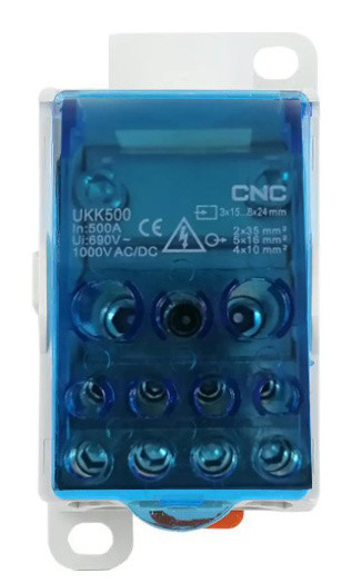 Распределительный блок CNC FTUKK500 500А 49х95х49мм на DIN-рейке (Б00043071)