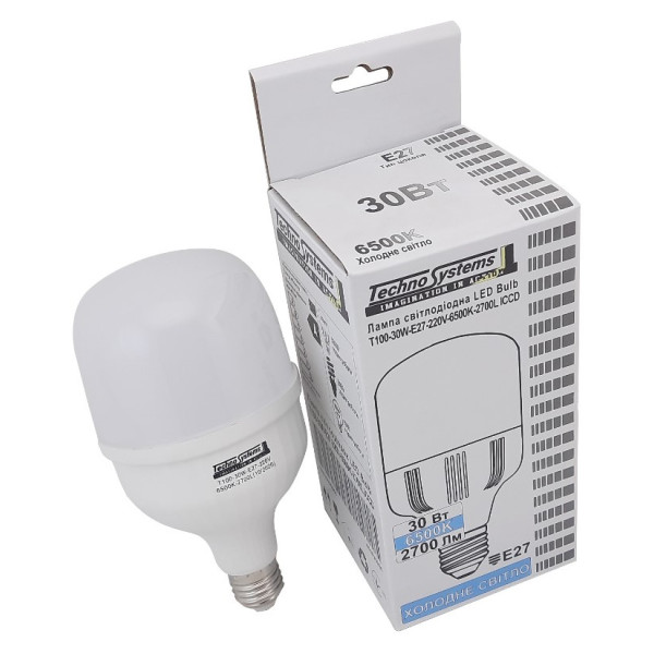 Светодиодная лампа TNSy LED Bulb-T100-30W-E27-220V-6500K-3150L GOLDEN (TNSy5000045) - фото №3
