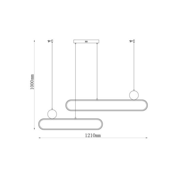 Подвесной светильник, люстра Goldlux 333896 Florentyna LED 1x48W 4000K 6000Lm IP20 черный - фото №3
