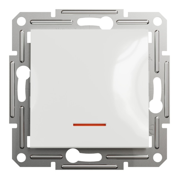 Вимикач однополюсний з підсвіткою Schneider Electric Asfora без рамки білий (EPH1470121) - фото №3
