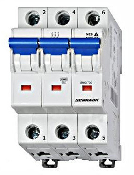 Автоматичний вимикач Schrack BM618316ME 6кА 16А 3P х-ка B ME