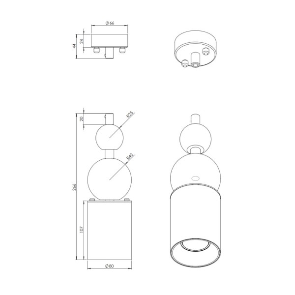 Підвісний світильник, люстра Pikart 34994-2 GU10 1x60W IP20 чорний - фото №2