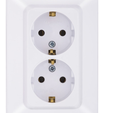Двойная розетка NE-AD ARAS 93-110-85 с з/к белая
