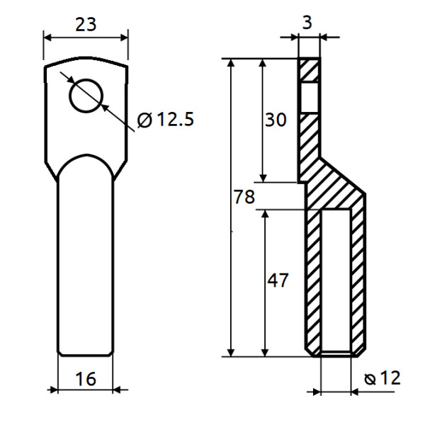 Кабельный наконечник Promfactor CL/CRG-70-12 медно-луженый - фото №1