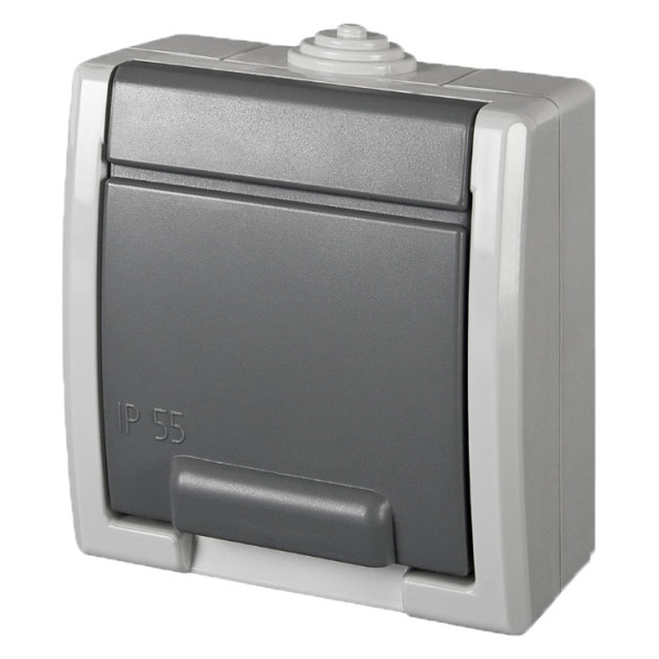 Одномісна розетка Elektro-Plast Aquant 1244-10 (сіра)