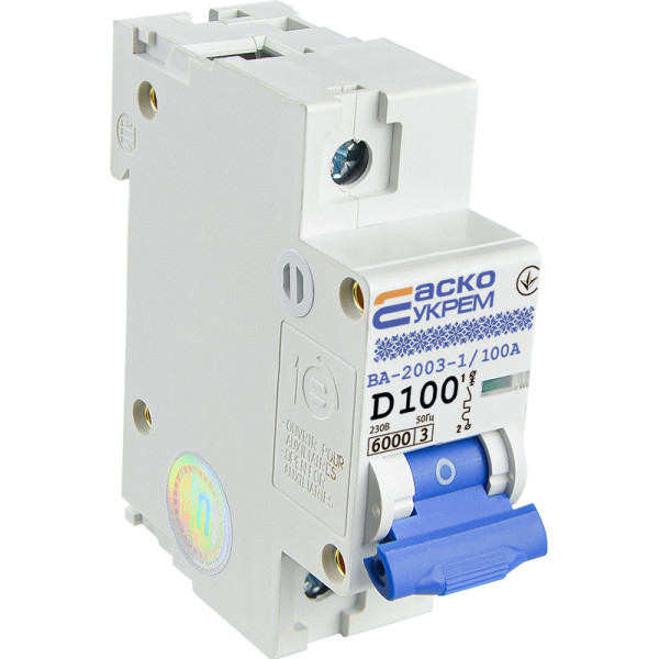 Автоматический выключатель Аско-Укрем ВА-2003 1р 100А (A0010030009) - фото №2