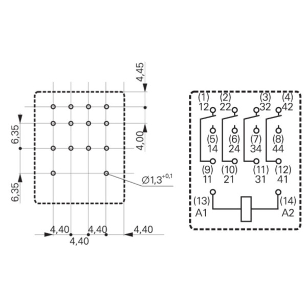 Мініатюрне реле Schrack PT570524 24В AC 6А - фото №3