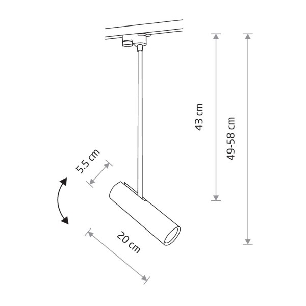 Трековий світильник Nowodvorski 9325 Profile Eye Super GU10 1x10W IP20 чорний - фото №1