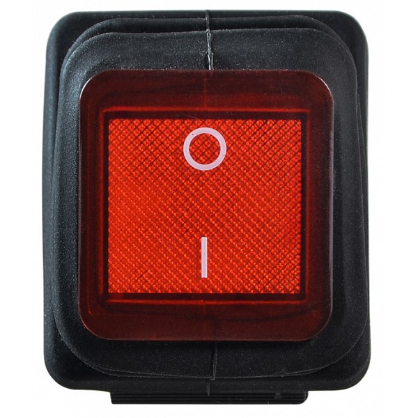 Переключатель Аско-Укрем KCD2-201NW R/B (0-I) IP54 с подсветкой красный (A0140040114) - фото №1