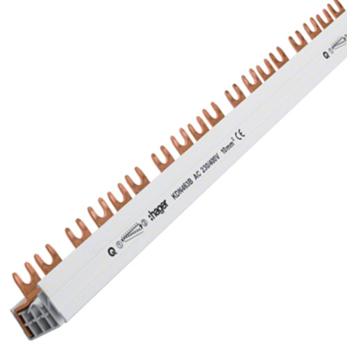 Фазна шина Hager KDN463B 4P 10мм² 56M