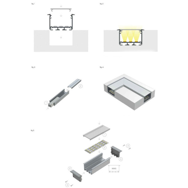Профіль для світлодіодної стрічки Lumines INSO срібло - фото №1