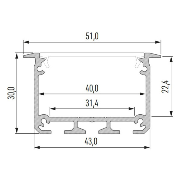 Профіль для світлодіодної стрічки Lumines INSO срібло - фото №5
