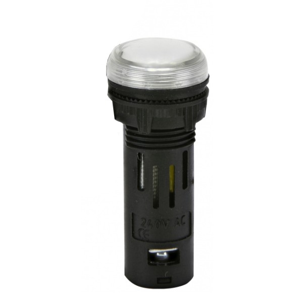 Сигнальна лампа LED ETI ECLI-16-024C-W 24В AC/DC Ø16мм біла матова (4771605)
