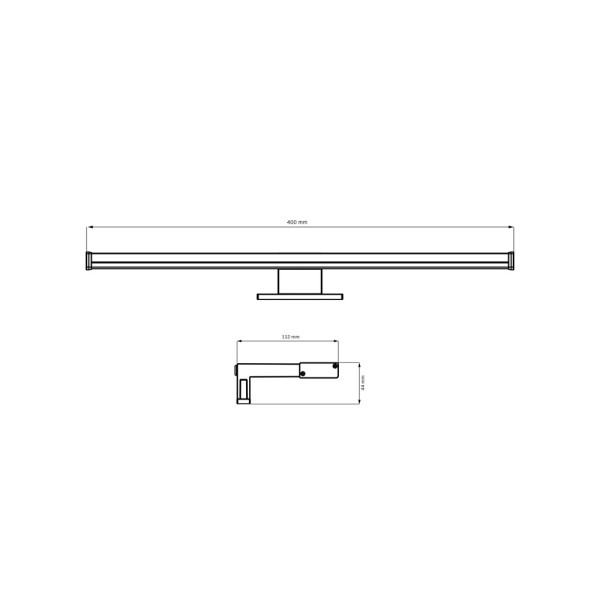 Светильник подсветка для зеркала Goldlux 328519 Elba Led 40 1x8W 4000K 900Lm IP44 Черный - фото №2