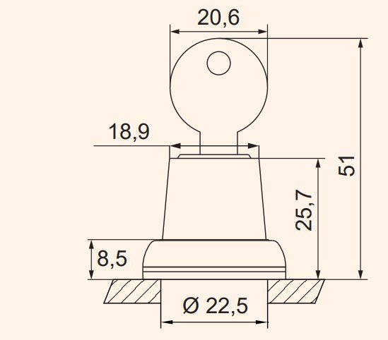 Двухпозиционный поворотный выключатель с ключом ETI 004771370 EGK2-XY-C с фиксацией 0-1 45° (черный) - фото №1