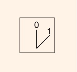 Двухпозиционный поворотный выключатель с ключом ETI 004771370 EGK2-XY-C с фиксацией 0-1 45° (черный) - фото №2