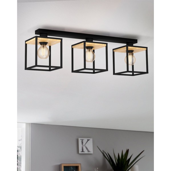 Люстра Eglo 99856 Libertad E27 3x40W IP20 черная - фото №1