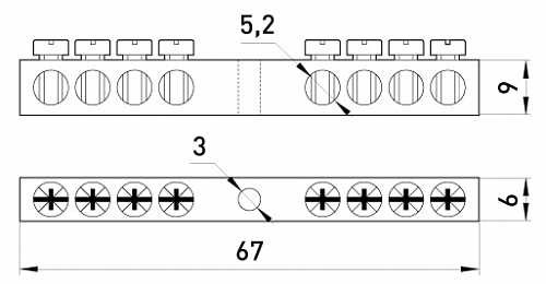 Нулевая шина E.Next e.bsc.stand.20.8 8 отверстий 20А (s055003) - фото №1
