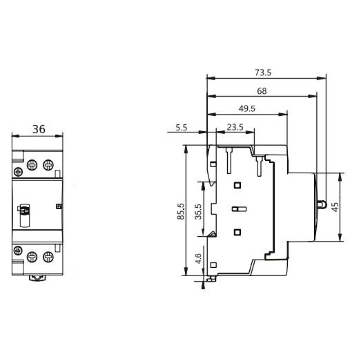 Модульний контактор NOARK Ex9CH63M 20 230В EU 63A AC 2NO (111693) - фото №1