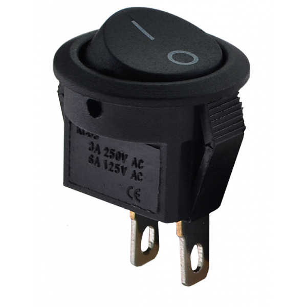 Миниатюрный переключатель Аско-Укрем KCD5-2-101 B/B круглый черный (A0140040132)