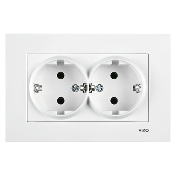 Розетка двойная белая VIKO Karre