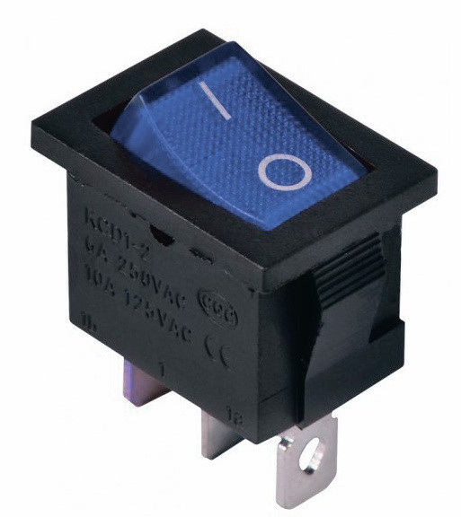 Переключатель TNSy KCD1-2-101N BL/B с подсветкой синий (TNSy5500691)