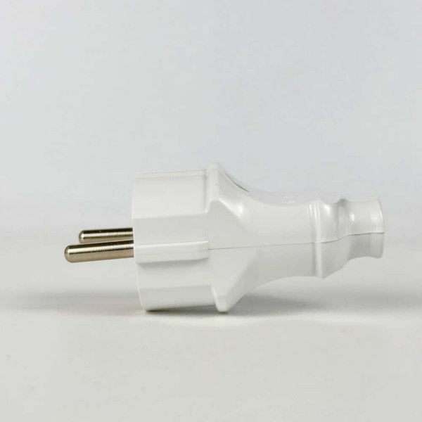 Вилка штепсельная EL-BI с заземлением бело-красная инд. уп. (505-005101-816) - фото №2