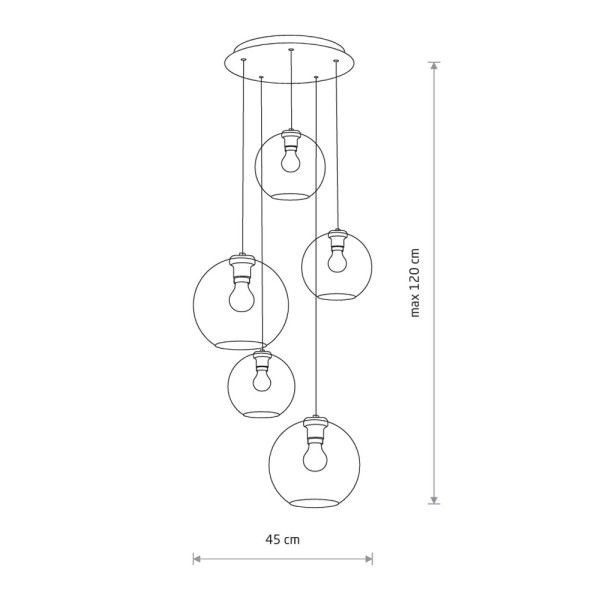 Подвесной светильник, люстра Nowodvorski 7642 Vetro V E27 5x25W IP20 черный - фото №2