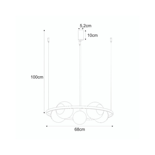 Люстра Zuma Line 5011 Orbit E27 5x40W IP20 Чорна - фото №3